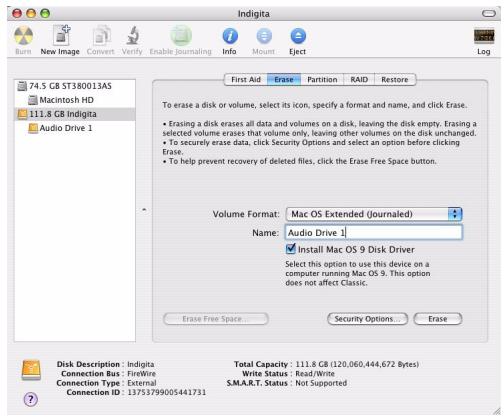 DIGIDESIGN MBOX 2 PRO - Pour formater un lecteur audio : - 1