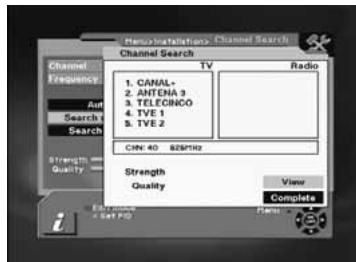 TELEVES 7288 - 5.- Search all channels: - 2