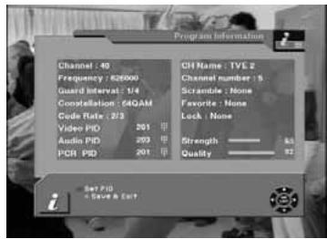 TELEVES 7288 - 7.5.- Channel Information - 1