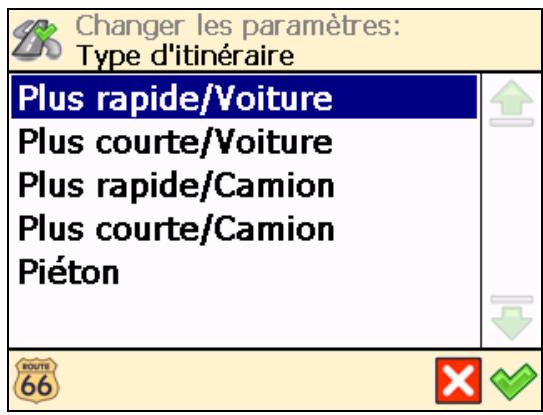 ROUTE 66 NAVIGATE 7 - Type d'itinéraire - 7