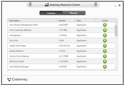 GATEWAY NE51B - Reinstalling drivers and applications - 4