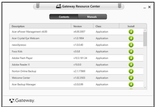 GATEWAY NE51B - Réinstaller les pilotes et les applications - 3
