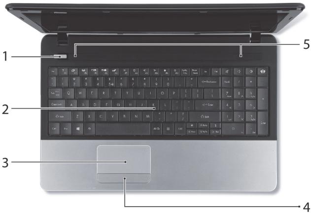 GATEWAY NE51B - TOP VIEW - KEYBOARD - 1