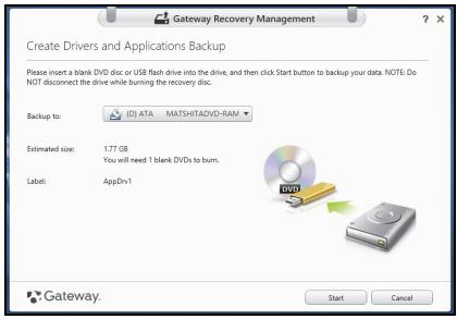 GATEWAY NE51B - CREATING A DRIVERS AND APPLICATIONS BACKUP - 3