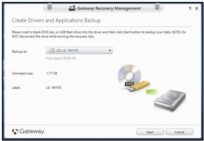 GATEWAY NE51B - CREATING A DRIVERS AND APPLICATIONS BACKUP - 2