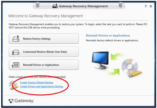 GATEWAY NE51B - Membuat driver dan cadangan aplikasi - 1