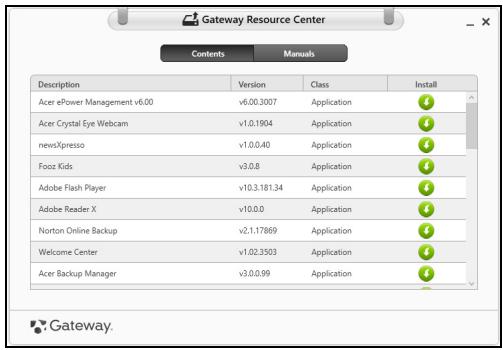 GATEWAY NE56R - Contents Gateway Resource Center - 1