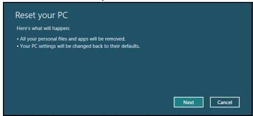 GATEWAY NE56R - Caution: 'Restore Factory Settings' will erase all files on your hard drive. - 1