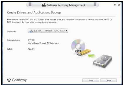 GATEWAY NE56R - CREATING A DRIVERS AND APPLICATIONS BACKUP - 3