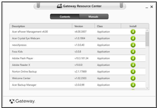 GATEWAY NE56R - Réinstaller les pilotes et les applications - 2