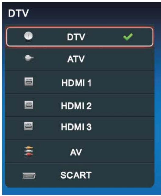 BRANDT B4502UHD - Changer la source d'entrée - 1