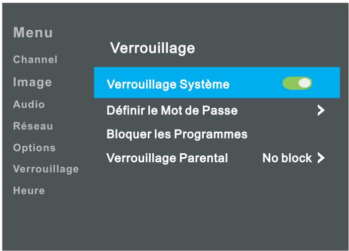 BRANDT B4502UHD - Configurer le menu Verrouillage - 1