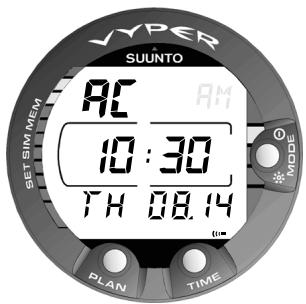 SUNNTO VYPER - Appuyer sur le bouton TIME - 3