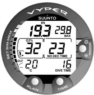 SUNNTO VYPER - Affichages oxygène - 4