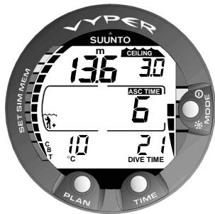 SUNNTO VYPER - AFFICHAGE AU-DESSUS DE LA PROFONDEUR PLANCHER - 2