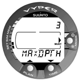 SUNNTO VYPER - Réglage de l'alarme de temps de plongée [2 d ALARM] - 5