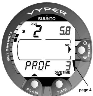 SUNNTO VYPER - MEMOIRE PROFIL DE PLONGEE [PROF] - 1
