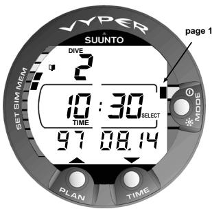 SUNNTO VYPER - Page I affichage principal (Fig. 4.7.) - 1
