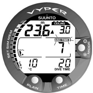 SUNNTO VYPER - AFFICHAGE AU-DESSUS DE LA PROFONDEUR PLANCHER - 1