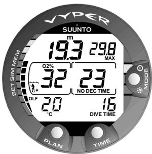 SUNNTO VYPER - Affichages oxygène - 1