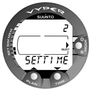 SUNNTO VYPER - Réglages des paramètres de la montre [2 SET TIME] - 1