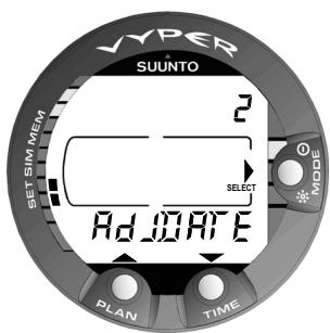 SUNNTO VYPER - Réglages de la date [2 AdJ DATE] - 2