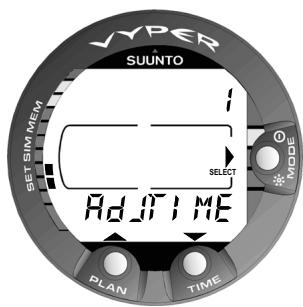 SUNNTO VYPER - Réglages de la date [2 AdJ DATE] - 1