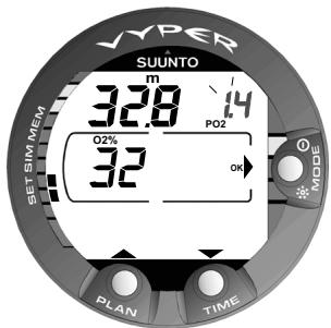 SUNNTO VYPER - Réglage des paramètres oxygène [4 NITROX] - 1