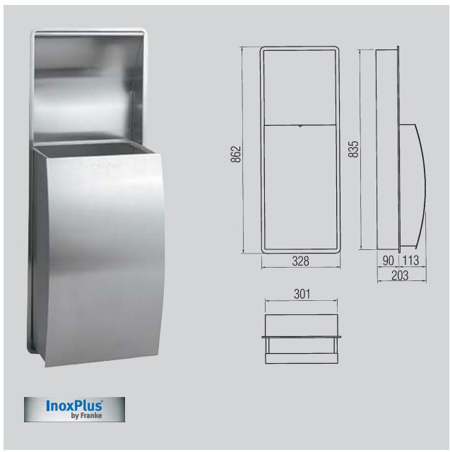FRANKE STRATOS  - BROCHURE - Combi distributeur de papier toilette - poubelle encastré - 1