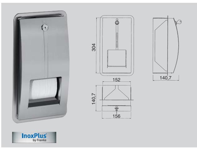 FRANKE STRATOS  - BROCHURE - Double distributeur de papier toilette encastré - 1