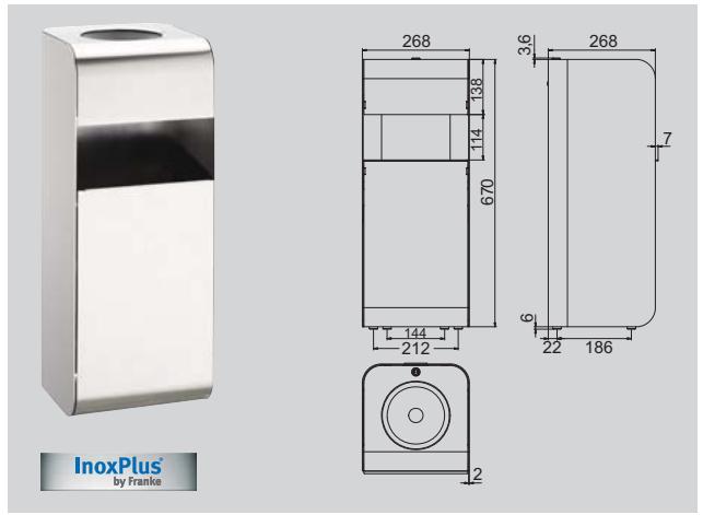 FRANKE XINOX - BROCHURE - Poubelle à poser, 60 litres "uncle ben - 1