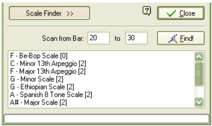 AROBAS MUSIC GUITAR PRO 5 - Research of the Scale Used in the Score: - 1