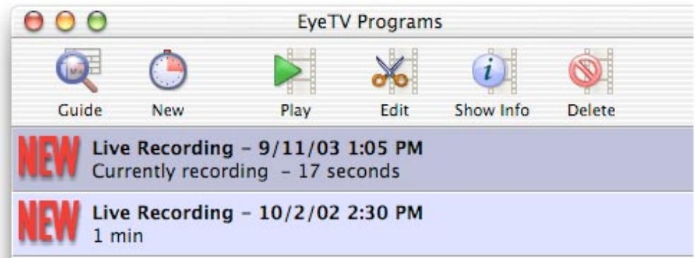 PLEXTOR EYETV - Enregistrements en direct - 1