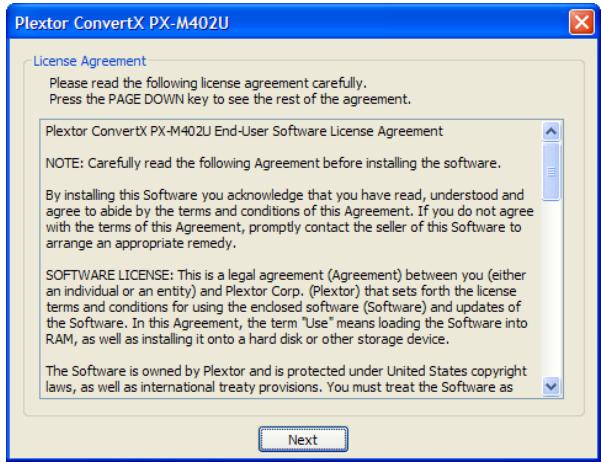 PLEXTOR PX-M402U - Pour installer le pilote du convertisseur video numérique ConvertX : - 4