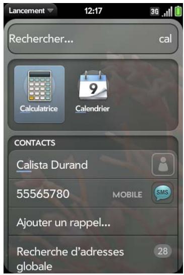 PALMONE PRE PLUS - Utilisation de la fonction de recherche universelle - 1
