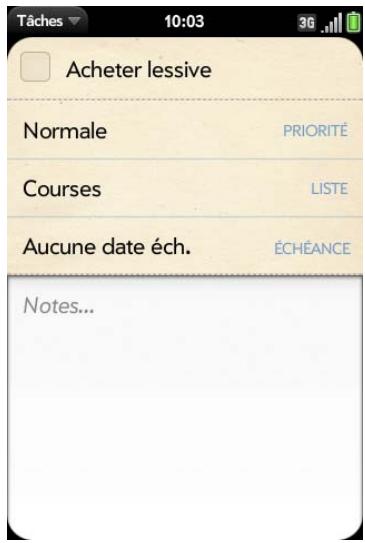PALMONE PRE PLUS - Définition de la priorité d'une tâche, de sa date d'échéance et d'autres paramètres - 1