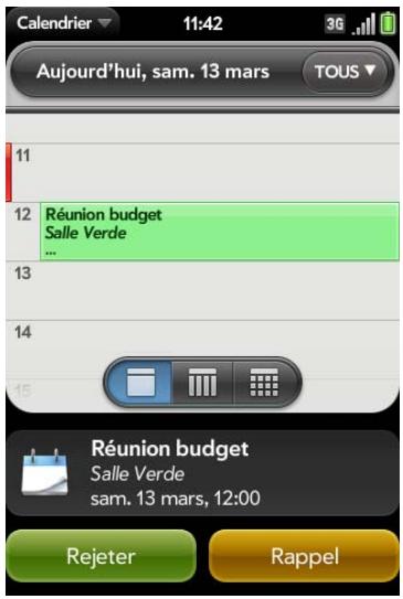PALMONE PRE PLUS - Réponse à un rappel d'événement - 1