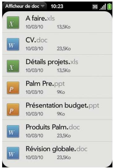 PALMONE PRE PLUS - Ouverture d'un fichier - 1