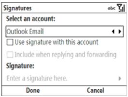 PALMONE TREO 500V - Adding a signature to your messages - 1