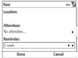 PALMONE TREO 500V - Adding an alarm reminder to an event - 1