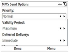 PALMONE TREO 500V - Customising multimedia message settings - 2