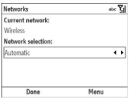 PALMONE TREO 500V - Manually selecting your network settings - 1