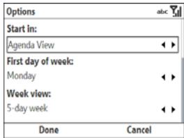 PALMONE TREO 500V - Customising Calendar - 1