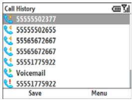 PALMONE TREO 500V - Viewing all of your calls - 1