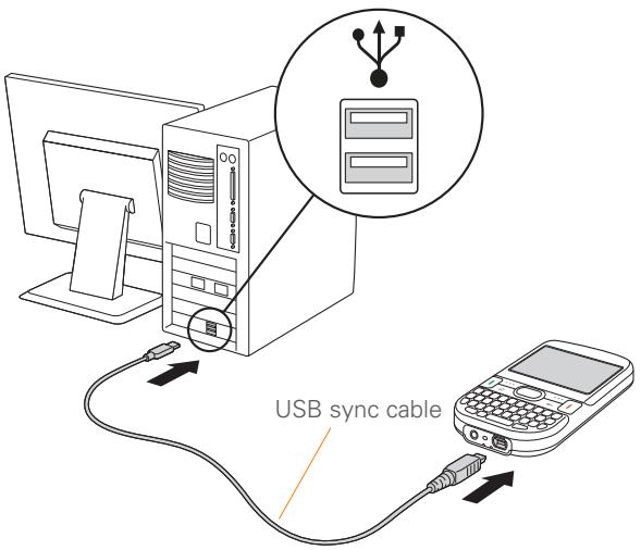 PALMONE TREO 500V - Connecting your smartphone to your computer - 1