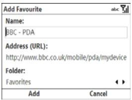 PALMONE TREO 500V - Creating a favourite - 1