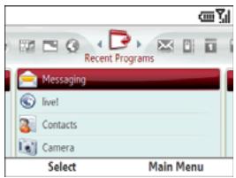 PALMONE TREO 500V - Using the Recent Programs content list - 1