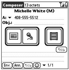 PALMONE TREO 650 - Création et envoi d'un message multimédia - 1