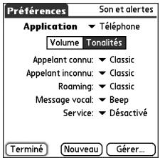 PALMONE TREO 650 - Selection des sonneries - 1