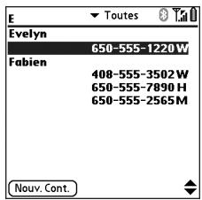 PALMONE TREO 650 - Recherche de contacts - 1